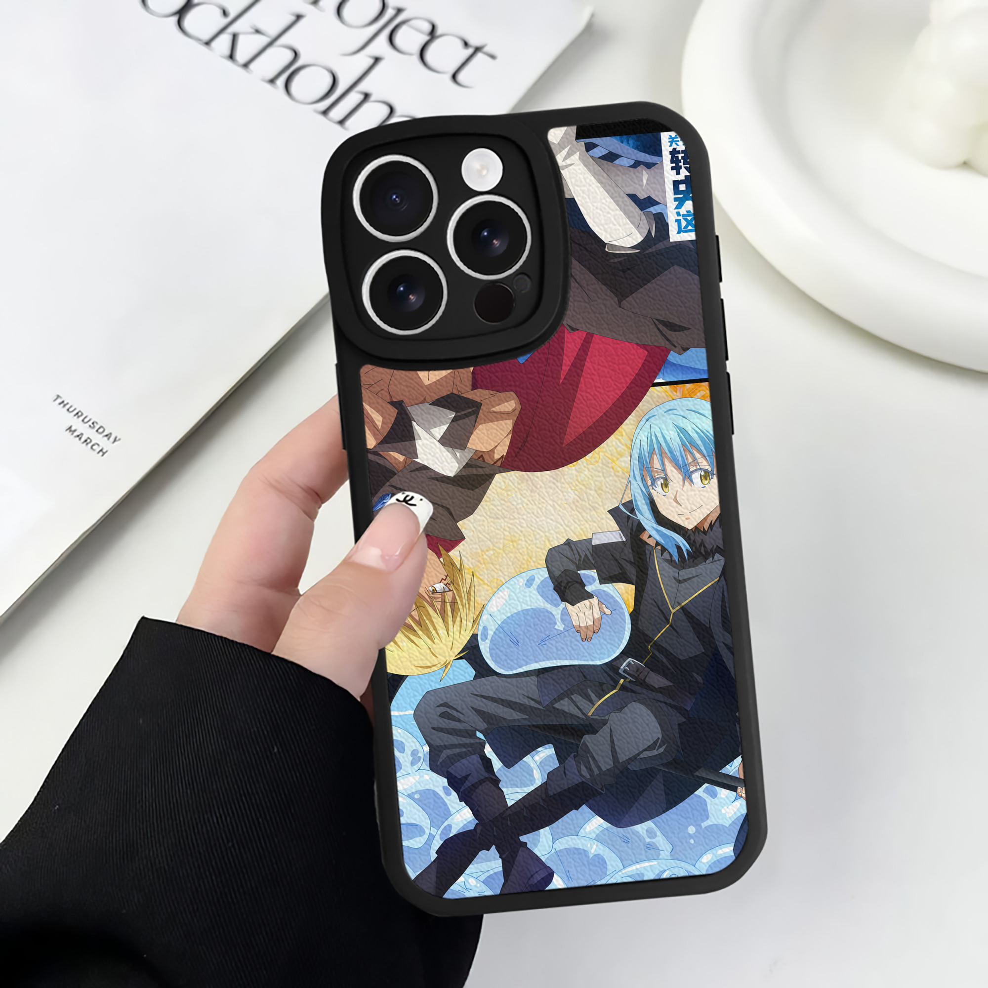 （画像用） 転スラ Regarding Reincarnated to Slime 【iPhone 16シリーズ対応】シリコンスマホケース（レザー調） 材質：シリコン
